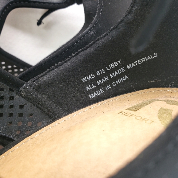 Report Libby Black Vegan Suede, Open Toe, Platform Sandals. Women's Size 8.5M - Picture 9 of 10